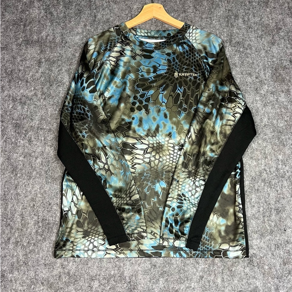 Kryptek Long Sleeve Performance Shirt - Blue/Teal Camo Size Large - Picture 6 of 6